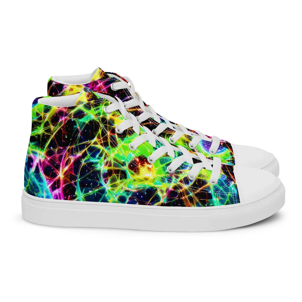 Galactic Tangled Light on Women's High Top Canvas Shoes — Right