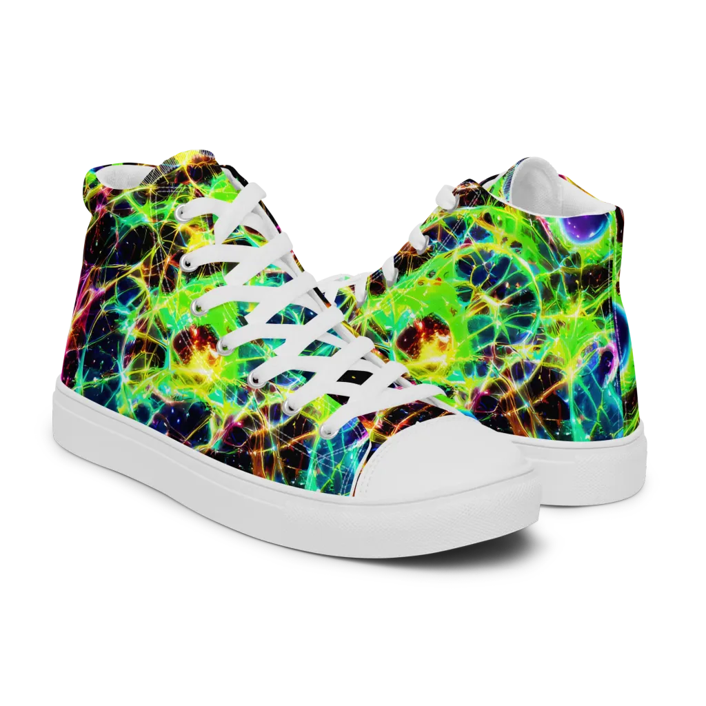 Galactic Tangled Light on Women's High Top Canvas Shoes — Right