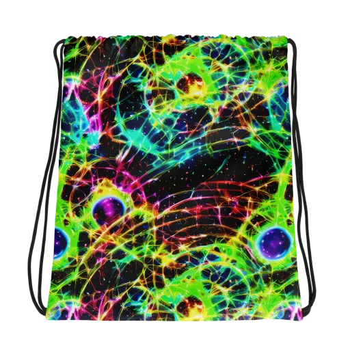 Galactic Tangled Light on a Drawstring Bag