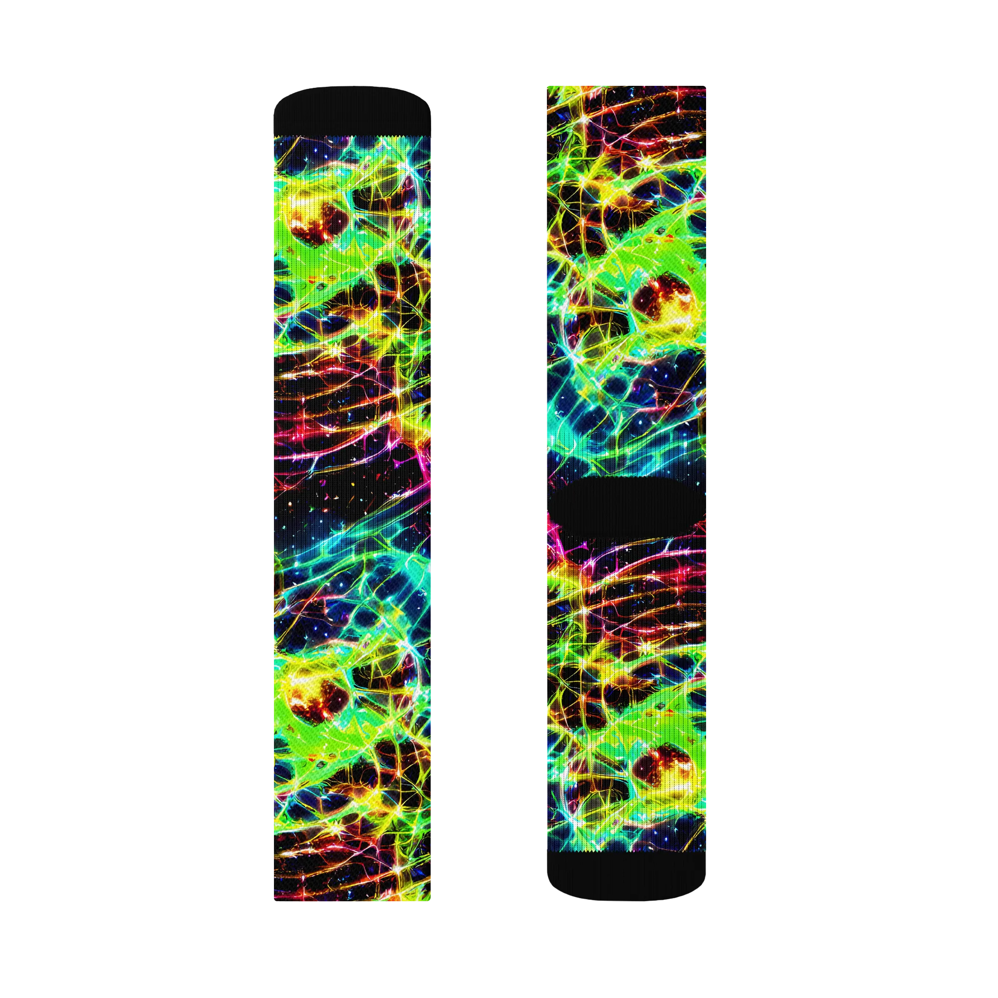 Galactic Tangled Light on Socks — Left Sock