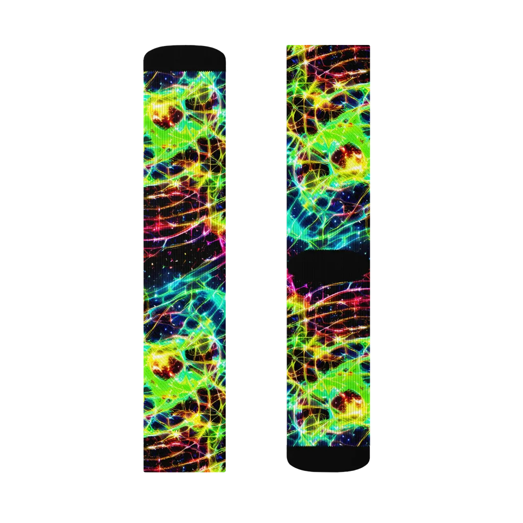 Galactic Tangled Light on Socks — Right Sock