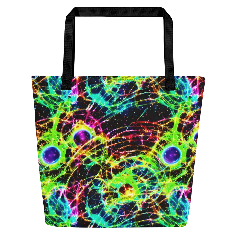 Galactic Tangled Light on Large Tote Bag W/ Pocket — Front