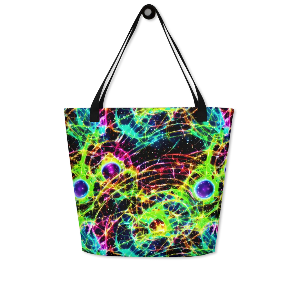 Galactic Tangled Light on Large Tote Bag W/ Pocket — Front