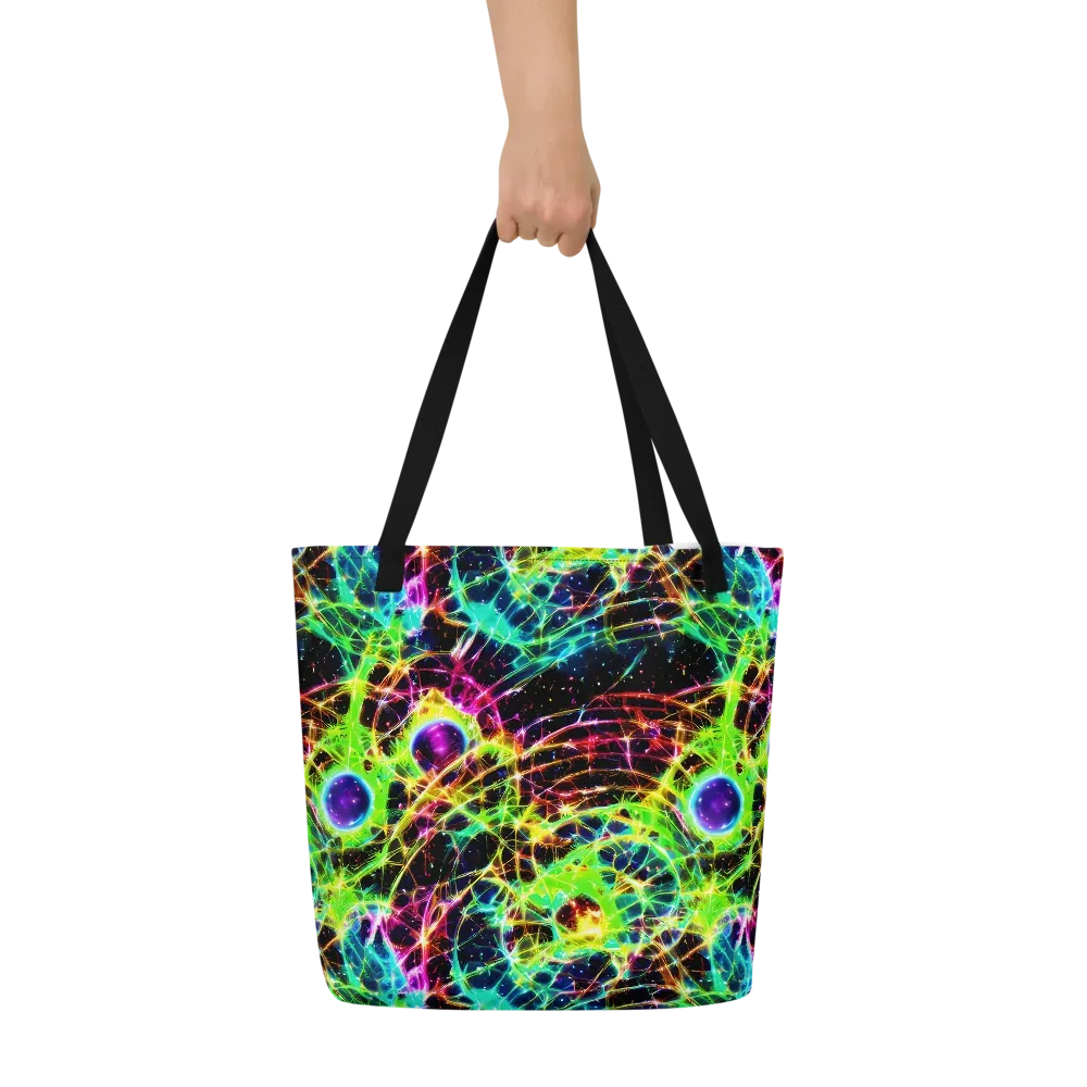 Galactic Tangled Light on Large Tote Bag W/ Pocket — Front