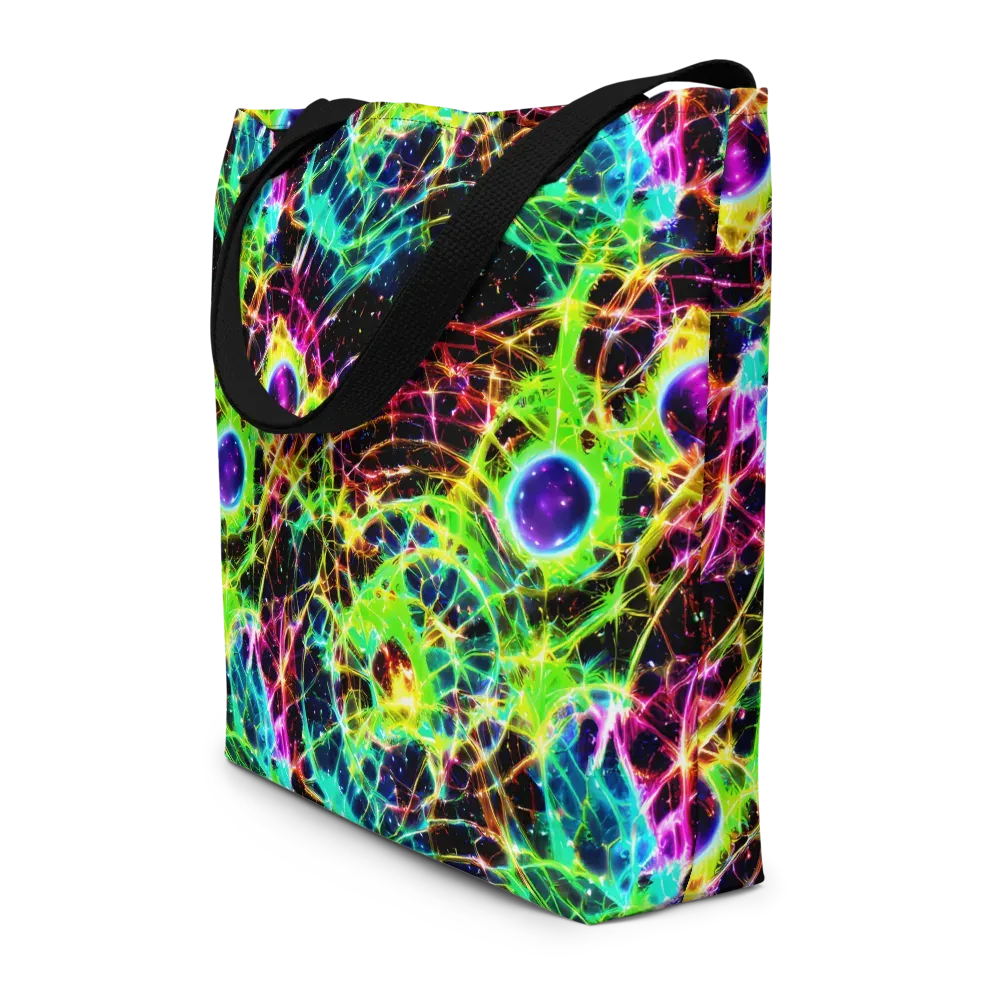Galactic Tangled Light on Large Tote Bag W/ Pocket — Front