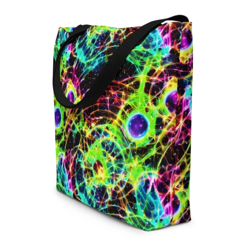 Galactic Tangled Light on a Large Tote Bag W/ Pocket