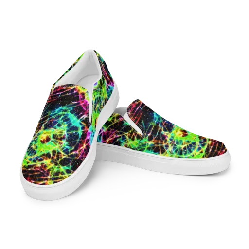 Galactic Tangled Light on a Women's Slip-On Canvas Shoes
