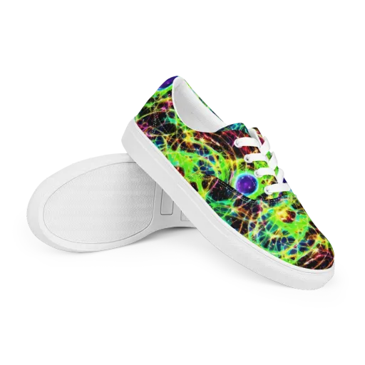 Galactic Tangled Light on a Men's Lace-Up Canvas Shoes