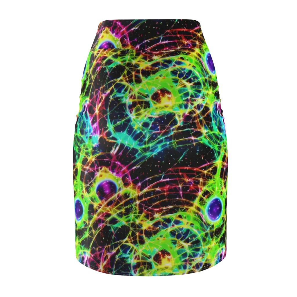 Galactic Tangled Light on Pencil Skirt — Back