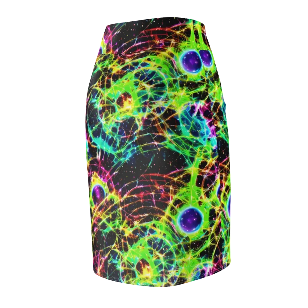Galactic Tangled Light on Pencil Skirt — Back Side
