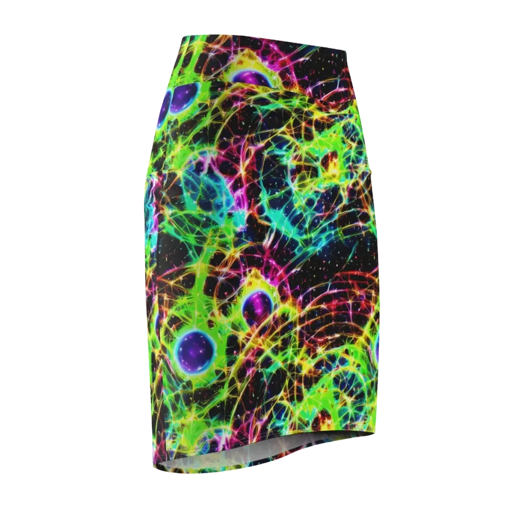 Galactic Tangled Light on Pencil Skirt — Front Side