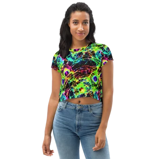 Galactic Tangled Light on a Crop Tee