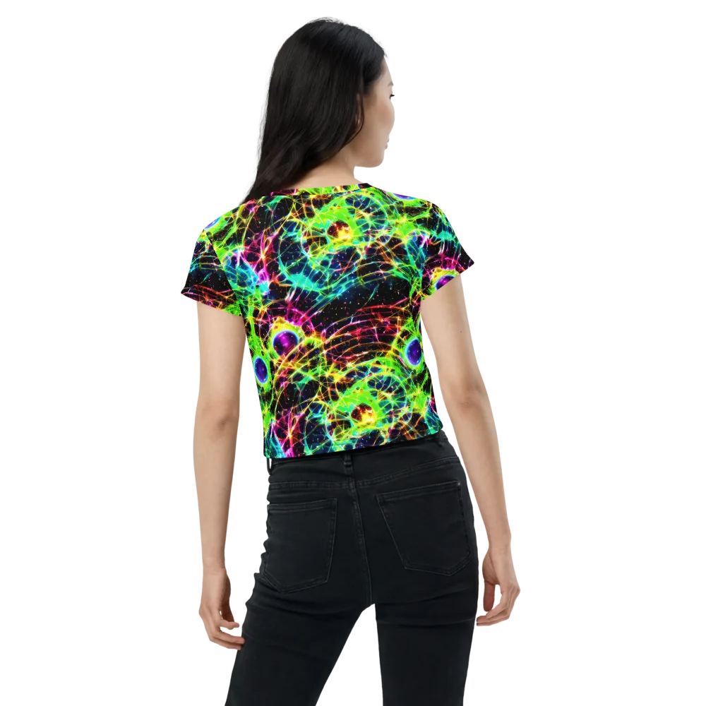 Galactic Tangled Light on Crop Tee — Back