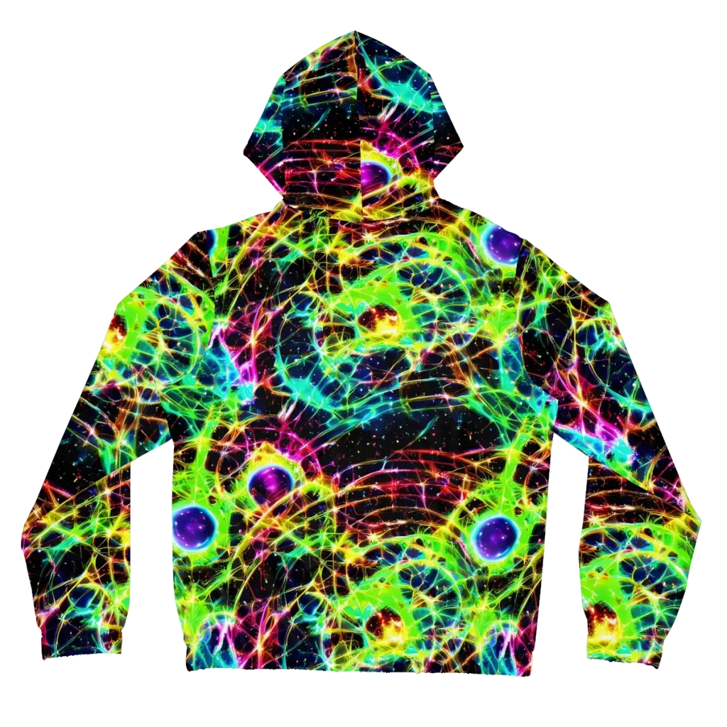 Galactic Tangled Light on Women's Full-Zip Hoodie — Back