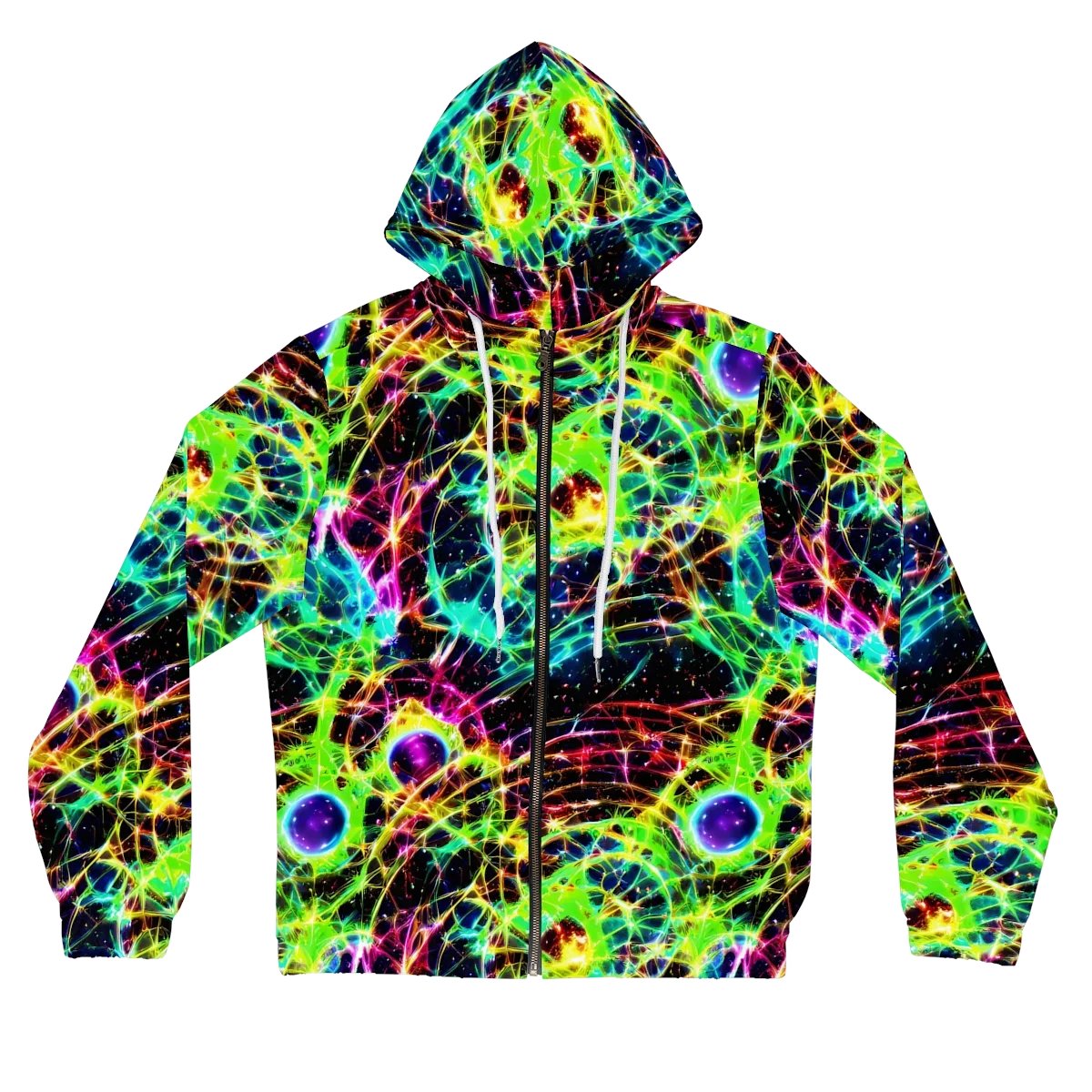Galactic Tangled Light on Women's Full-Zip Hoodie — Front