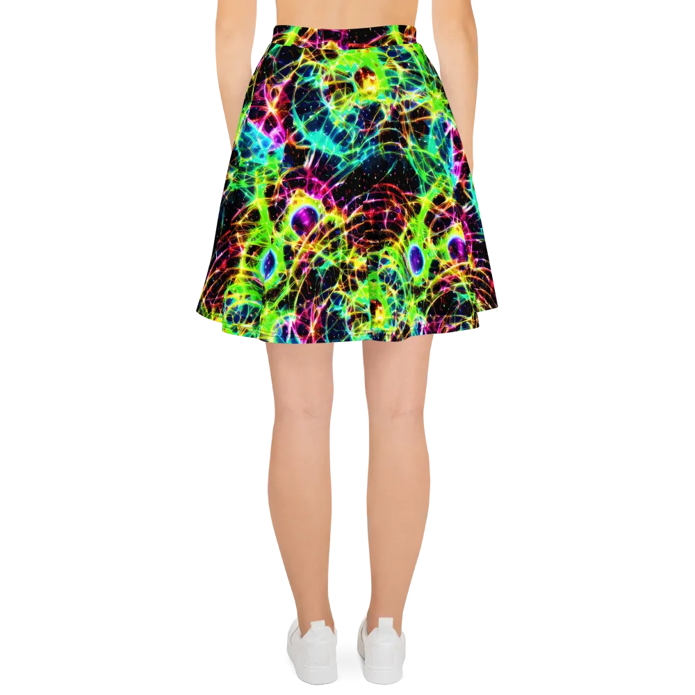 Galactic Tangled Light on Skater Skirt — Back