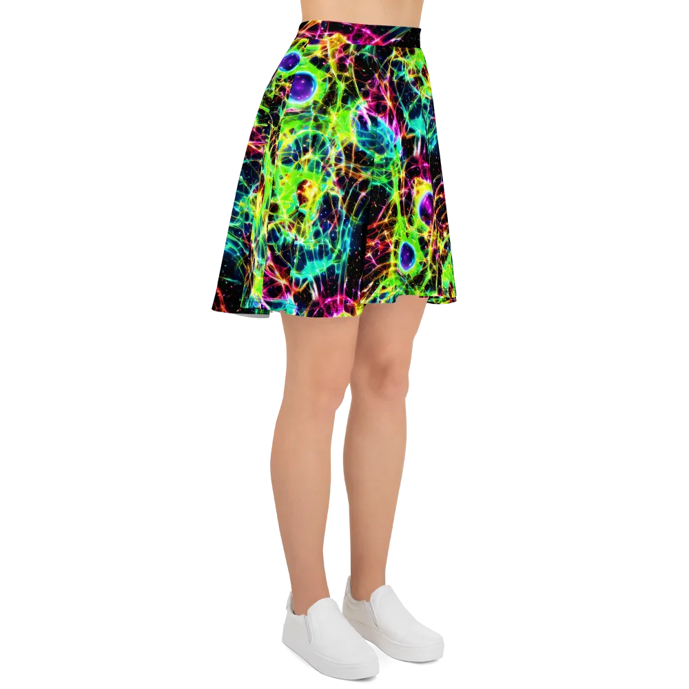 Galactic Tangled Light on Skater Skirt — Right