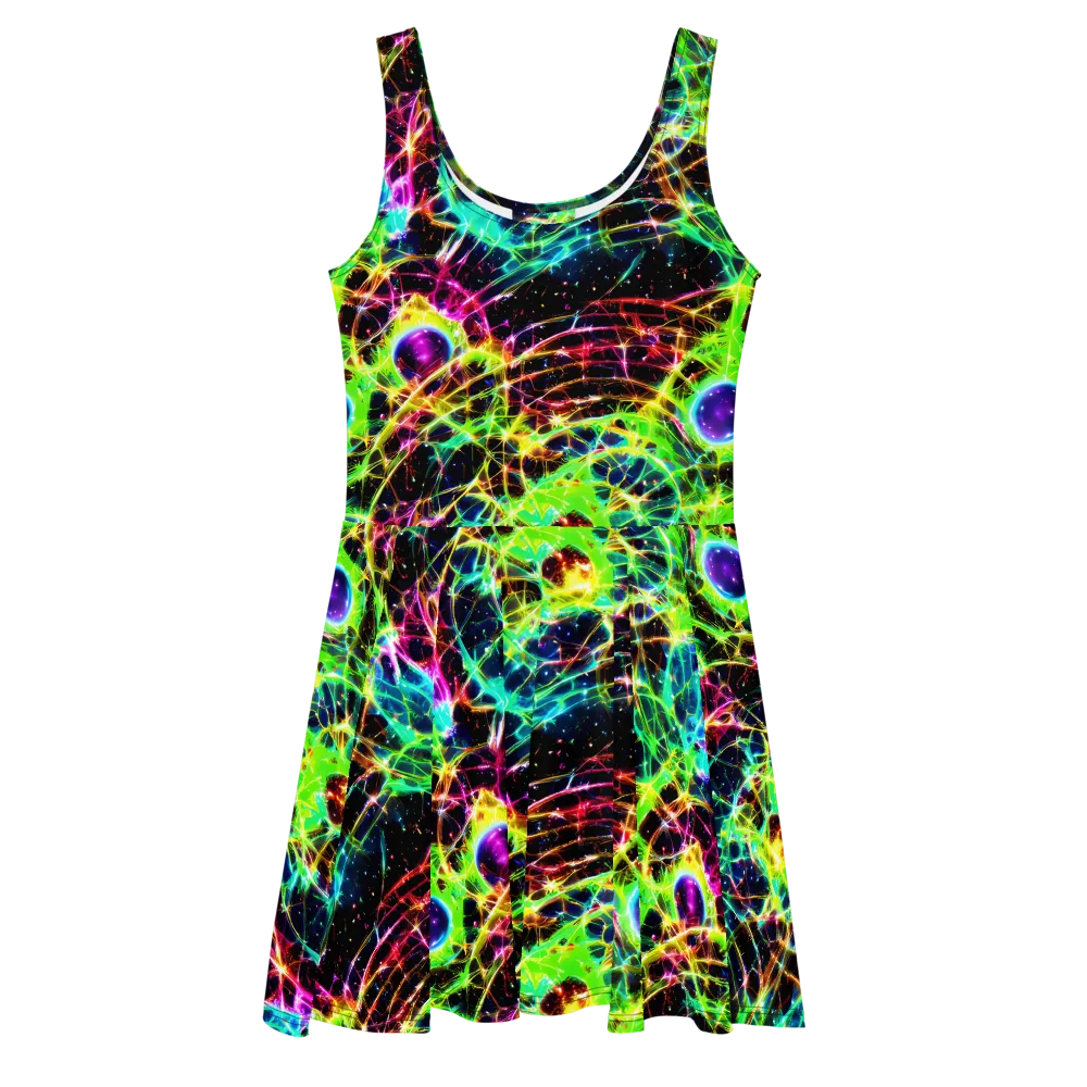 Galactic Tangled Light on Skater Dress — Front