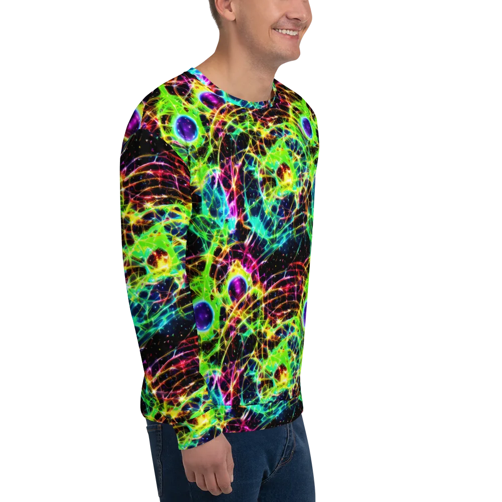 Galactic Tangled Light on Sweatshirt — Right Front