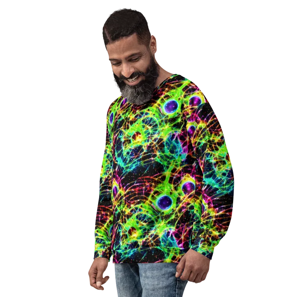 Galactic Tangled Light on Sweatshirt — Left Front
