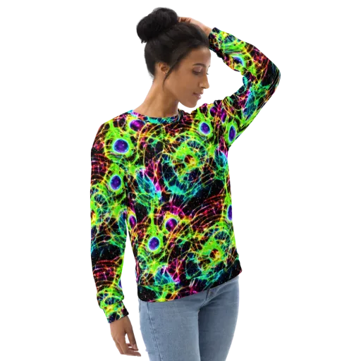 Galactic Tangled Light on a Sweatshirt