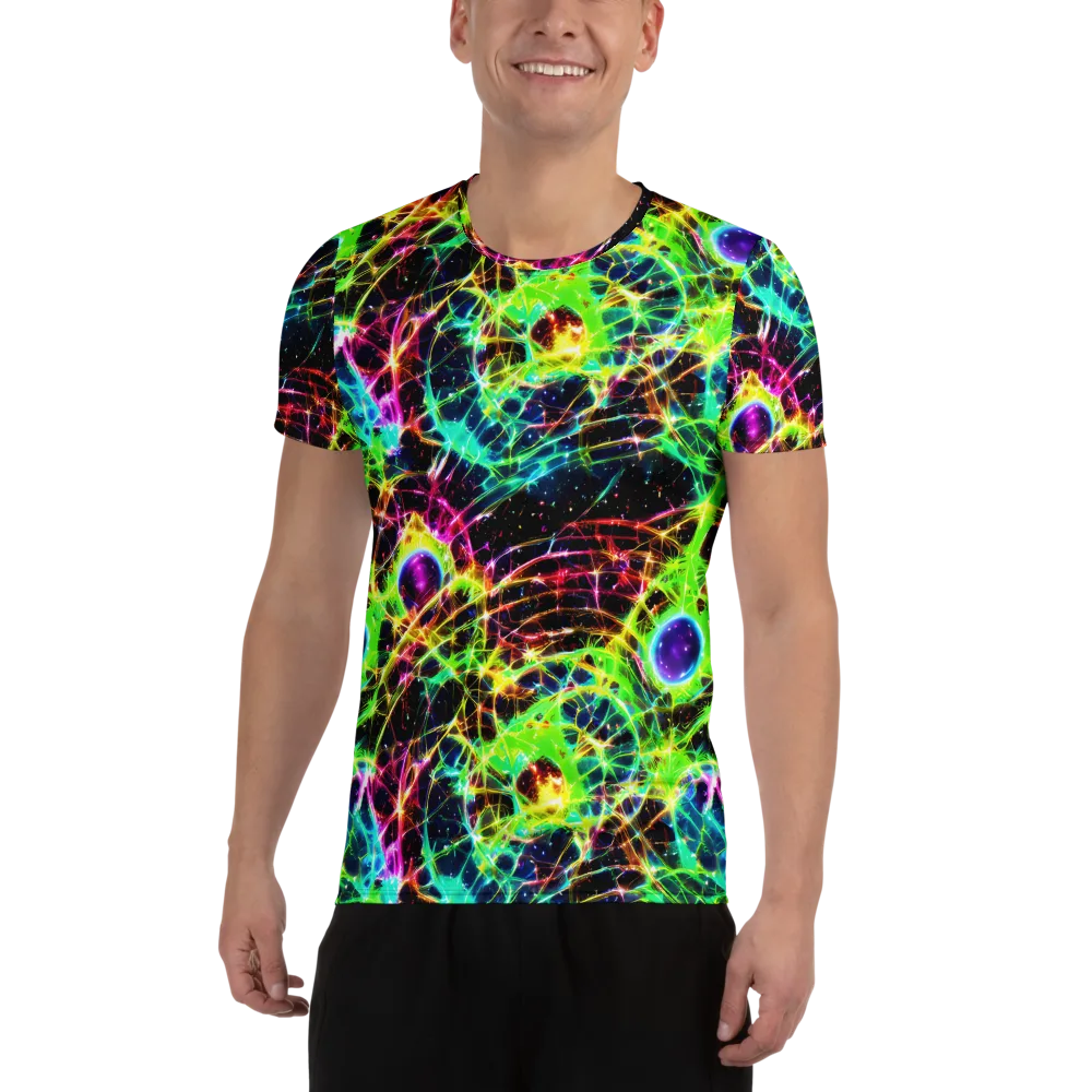 Galactic Tangled Light on Men's Athletic T-Shirt — Front