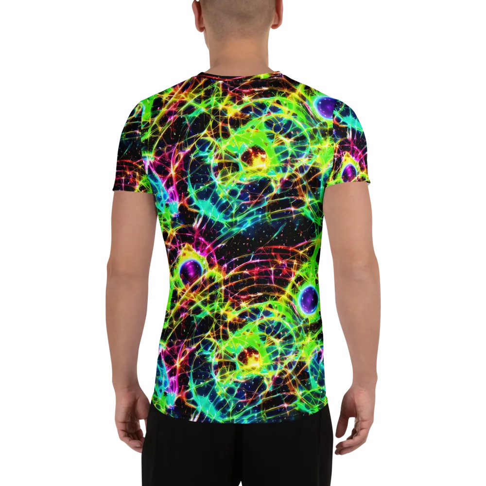 Galactic Tangled Light on Men's Athletic T-Shirt — Back