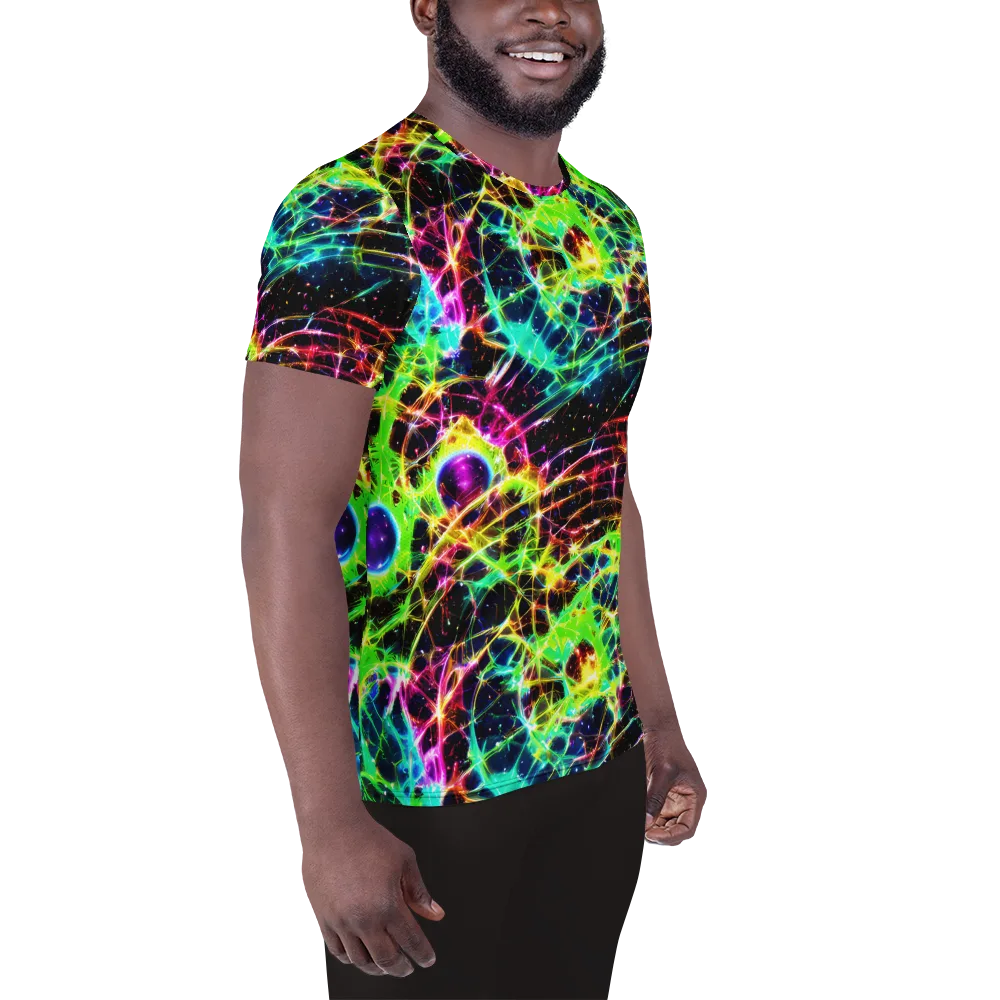Galactic Tangled Light on Men's Athletic T-Shirt — Right