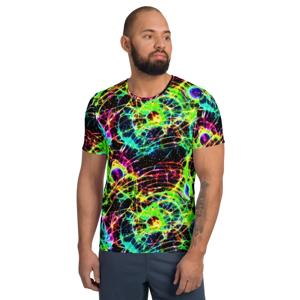 Galactic Tangled Light on Men's Athletic T-Shirt — Front