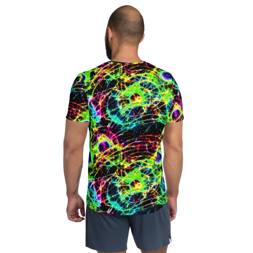 Galactic Tangled Light on Men's Athletic T-Shirt — Back