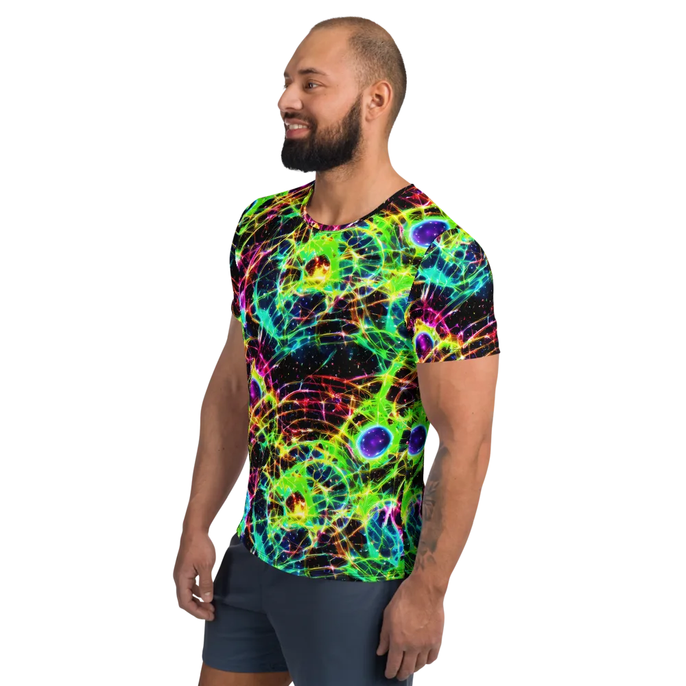 Galactic Tangled Light on Men's Athletic T-Shirt — Left