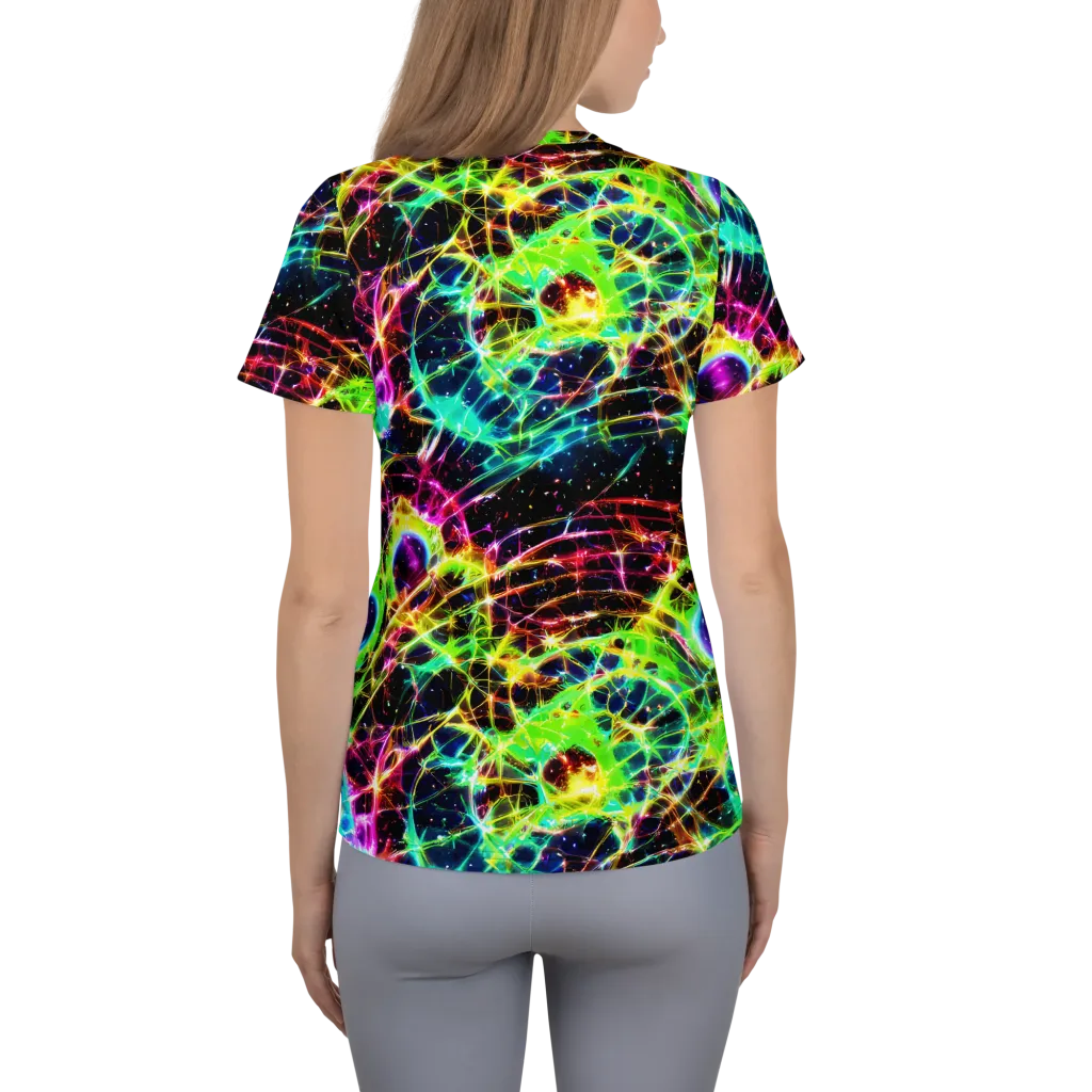 Galactic Tangled Light on Women's Athletic T-Shirt — Back