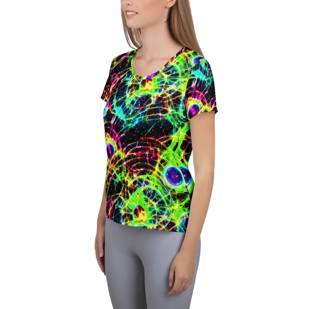 Galactic Tangled Light on Women's Athletic T-Shirt — Left