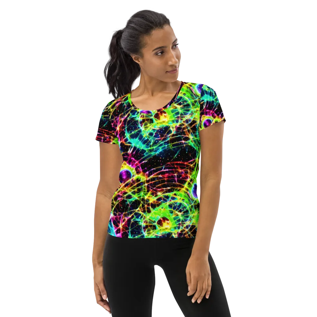 Galactic Tangled Light on Women's Athletic T-Shirt — Front