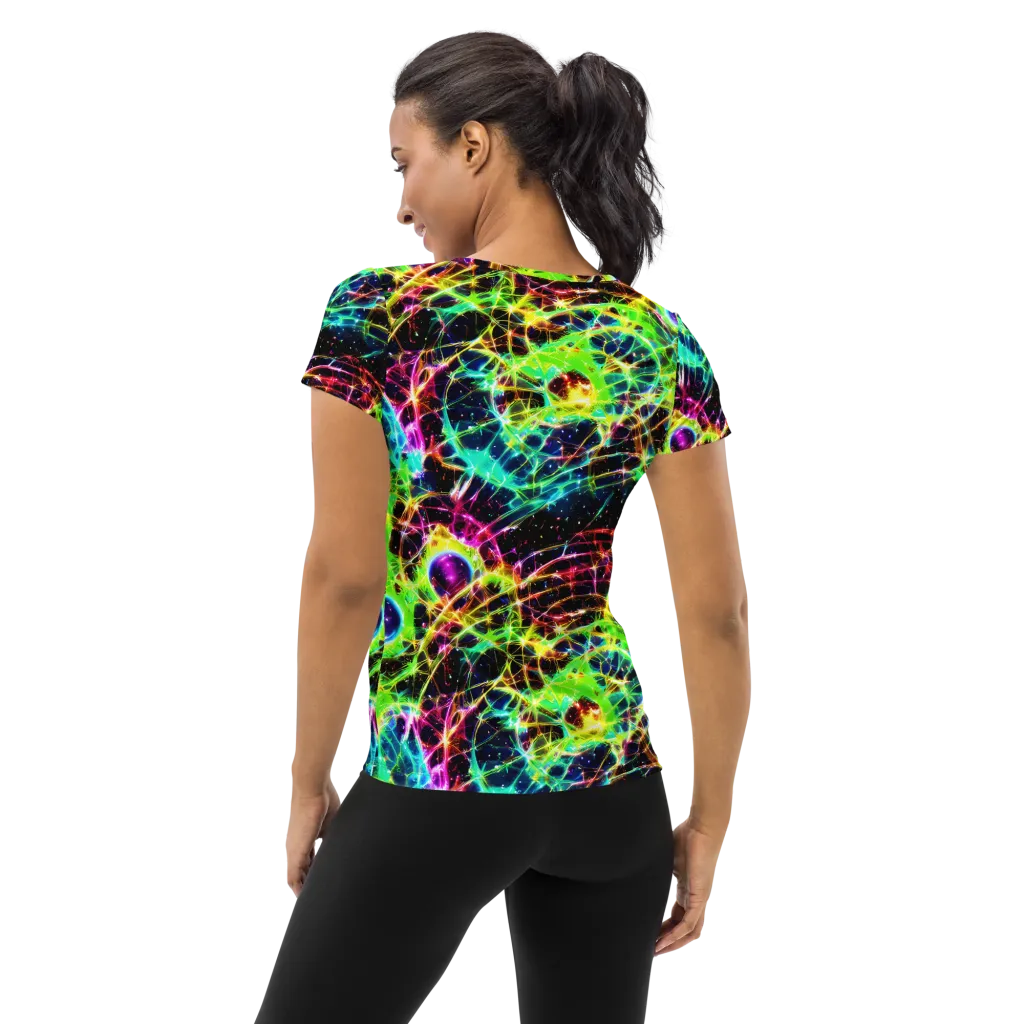 Galactic Tangled Light on Women's Athletic T-Shirt — Back