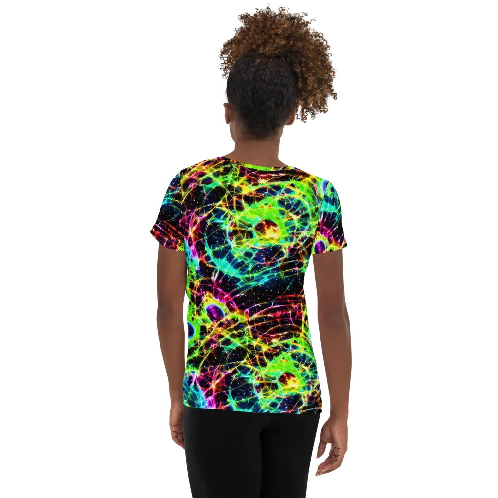 Galactic Tangled Light on Women's Athletic T-Shirt — Back