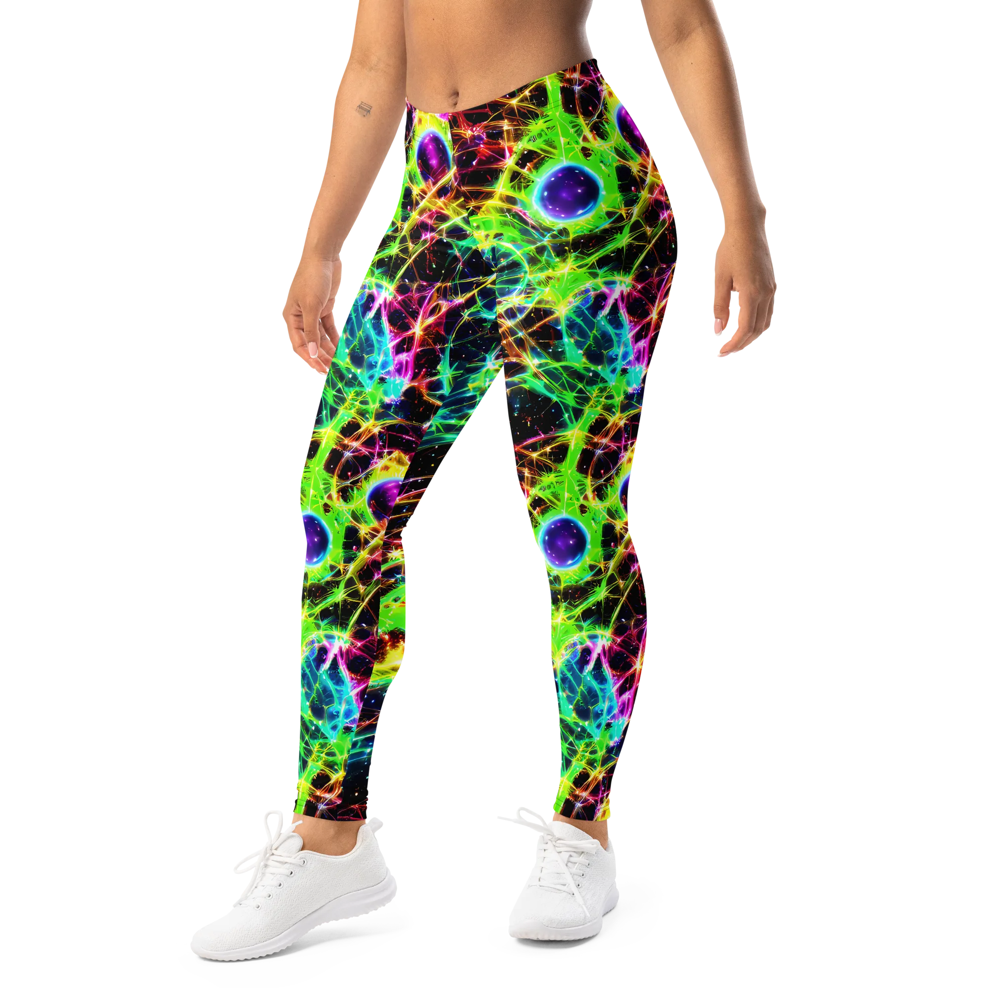 Galactic Tangled Light on Leggings — Left Front