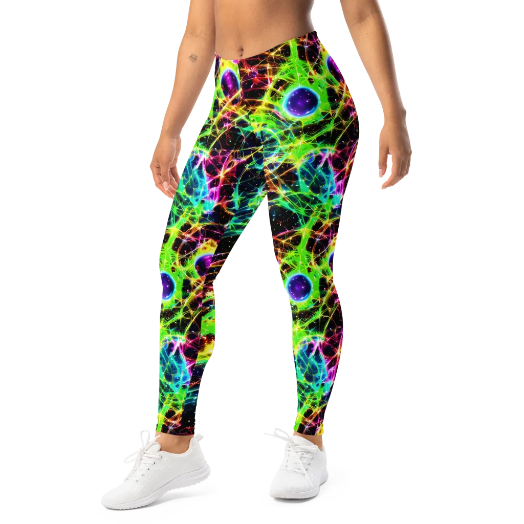 Galactic Tangled Light on Leggings — Left Front