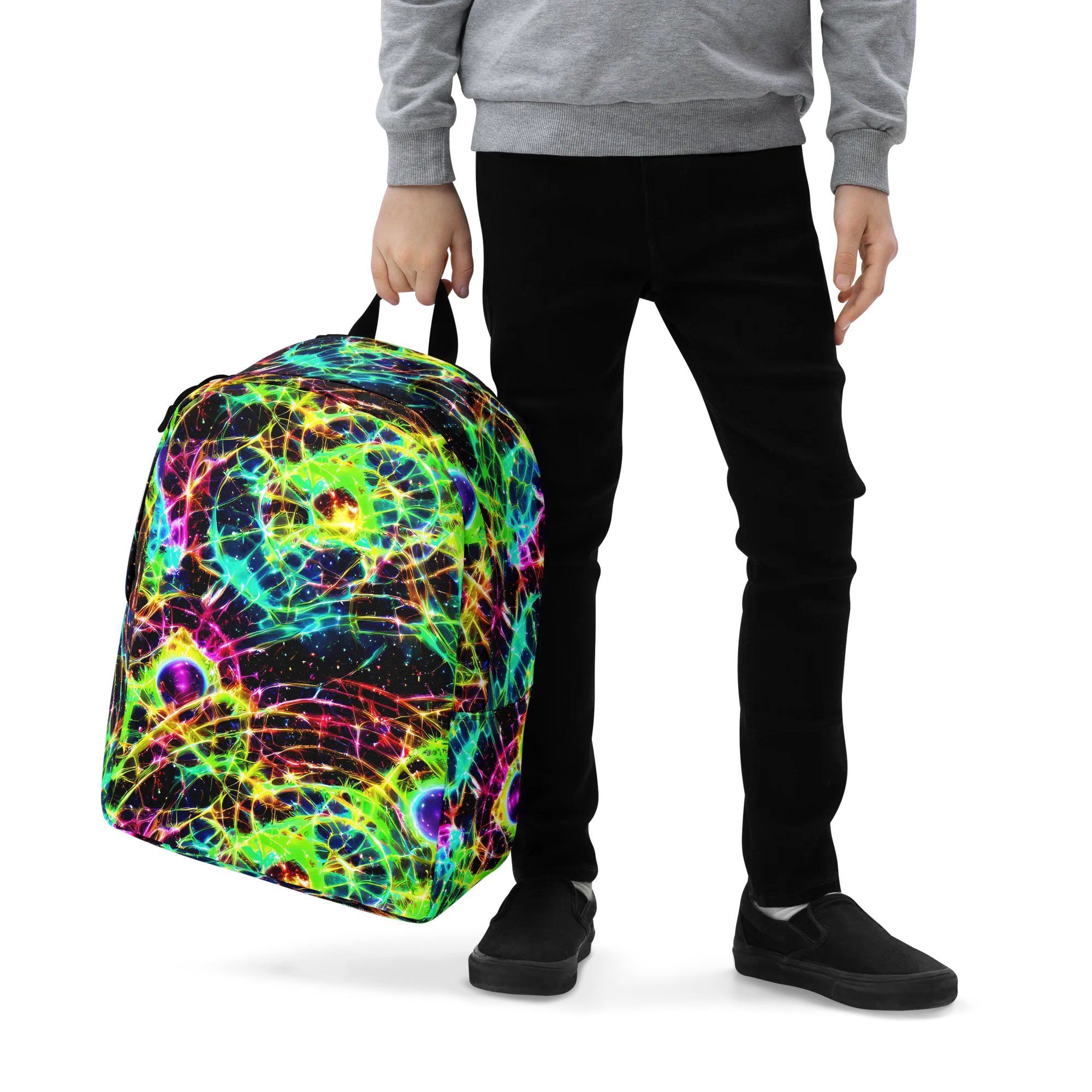 Galactic Tangled Light on Minimalist Backpack — Zoomed-in