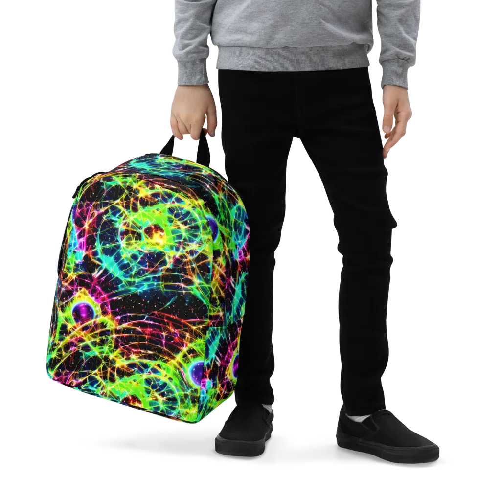 Galactic Tangled Light on Minimalist Backpack — Zoomed-in
