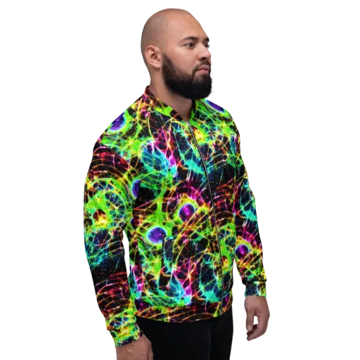 Galactic Tangled Light on a Bomber Jacket