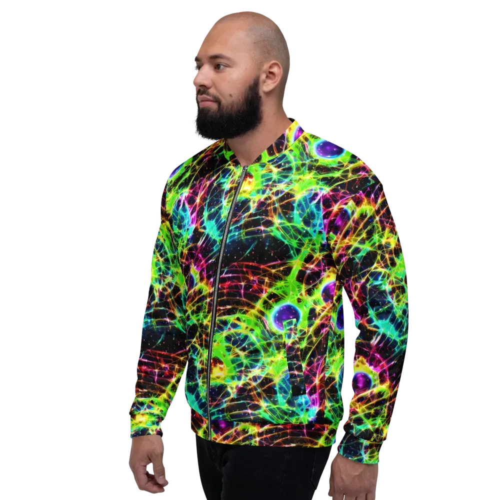 Galactic Tangled Light on Bomber Jacket — Left