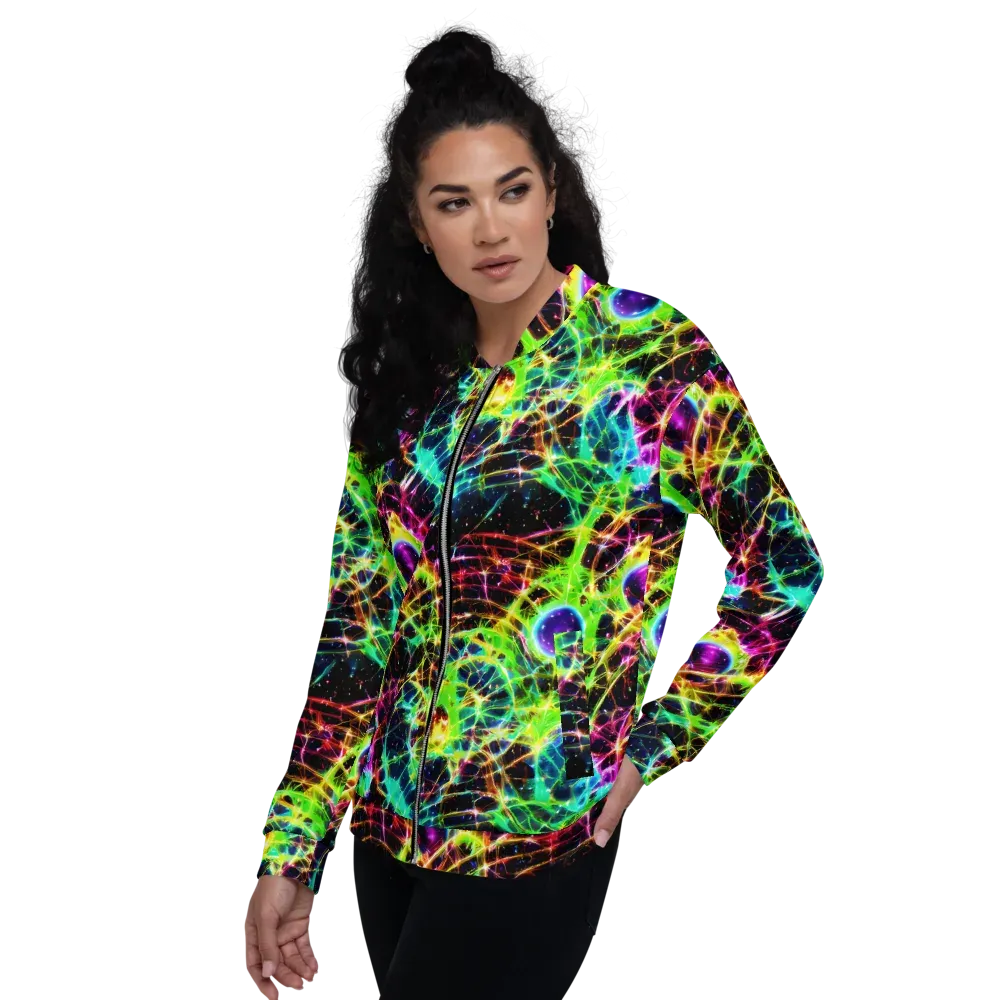 Galactic Tangled Light on Bomber Jacket — Left