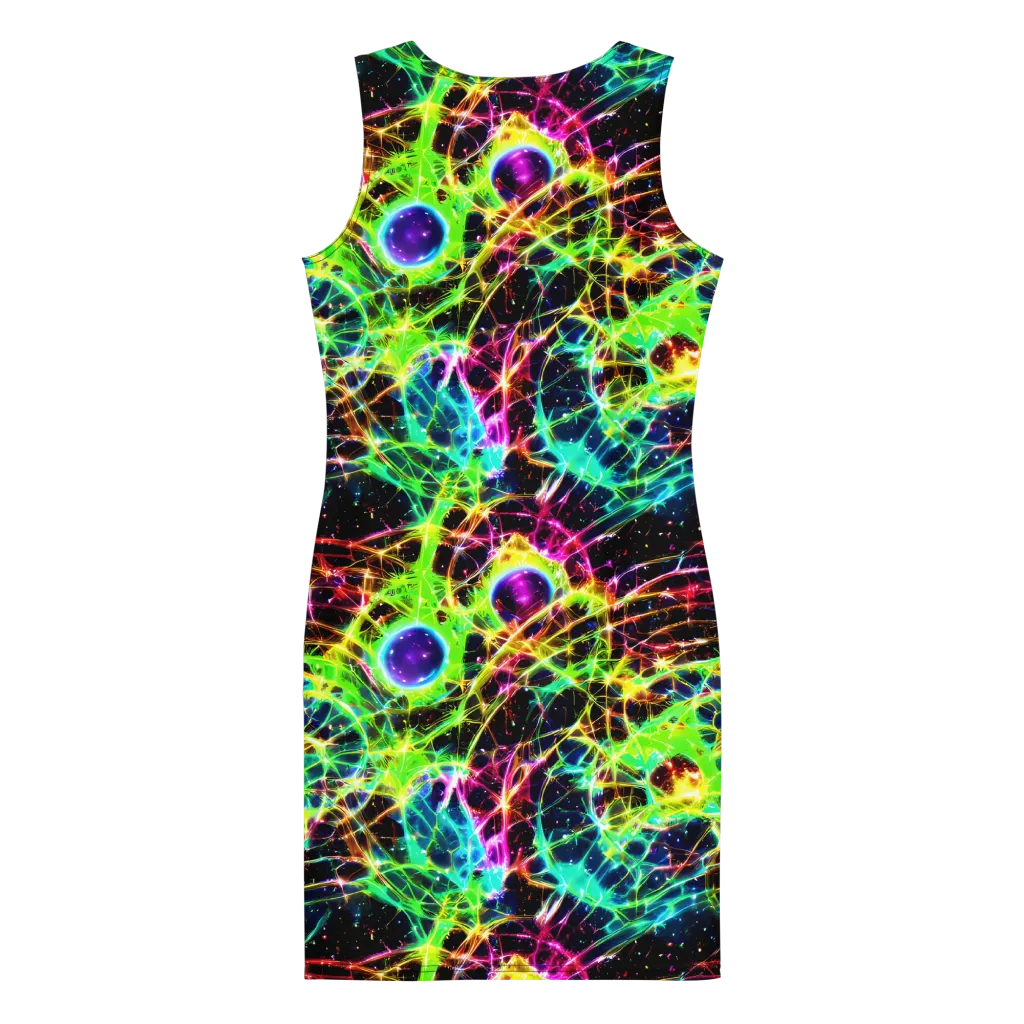 Galactic Tangled Light on Bodycon Dress — Back