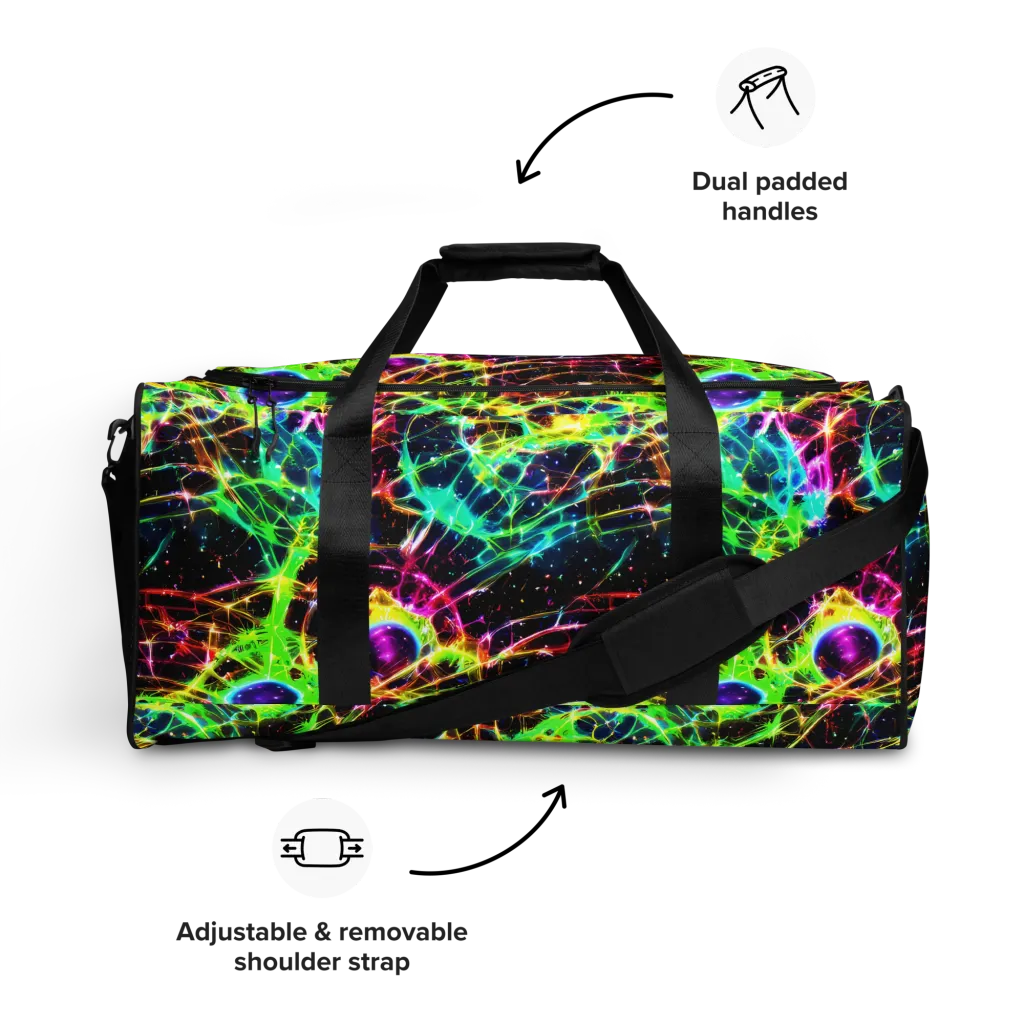 Galactic Tangled Light on Duffle Bag — Front