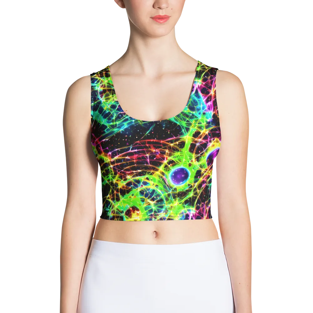 Galactic Tangled Light on Crop Top — Front