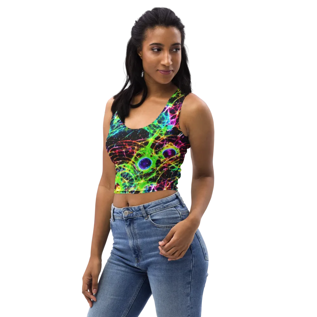 Galactic Tangled Light on Crop Top — Left Front