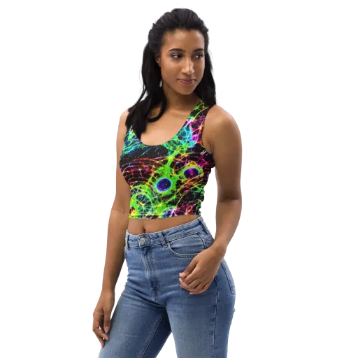 Galactic Tangled Light on a Crop Top