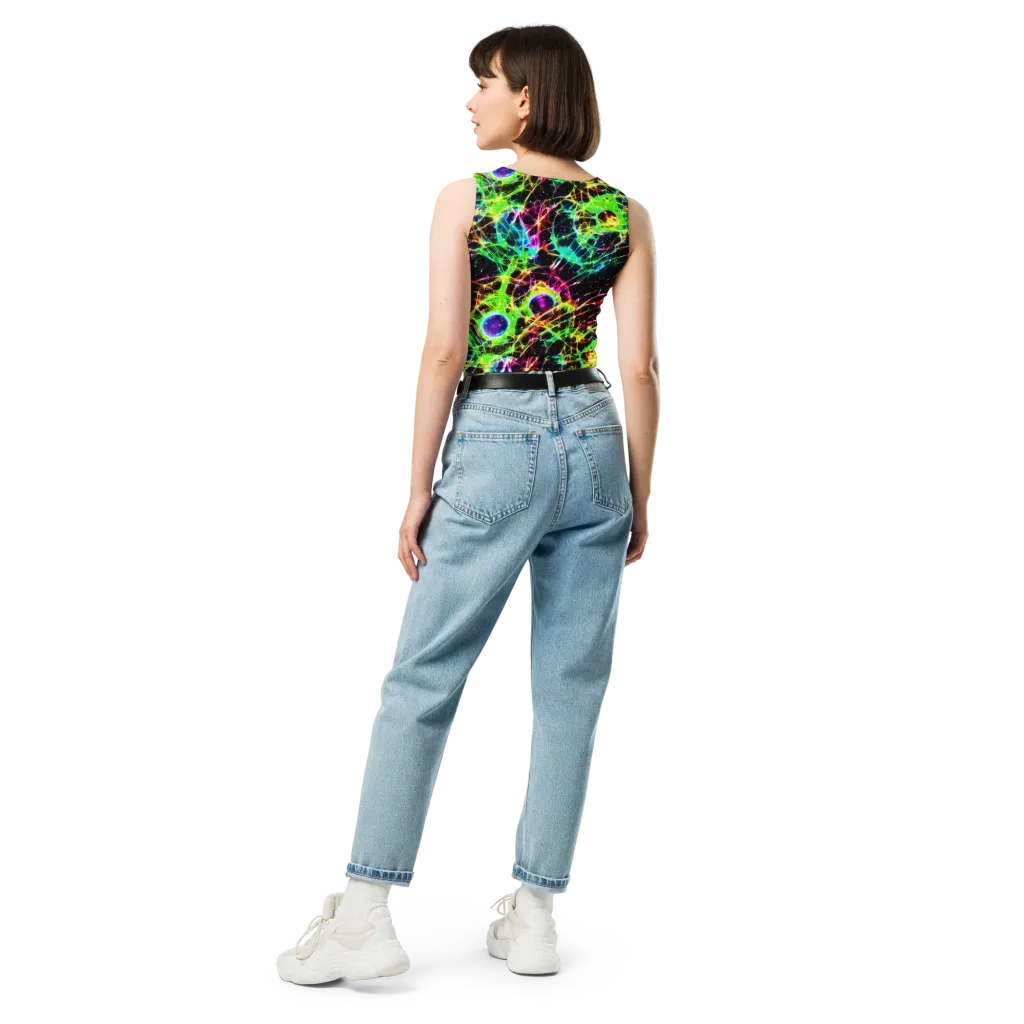 Galactic Tangled Light on Crop Top — Back