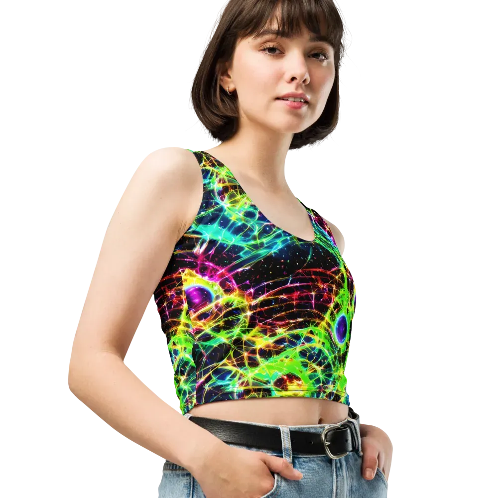 Galactic Tangled Light on Crop Top — Right Front